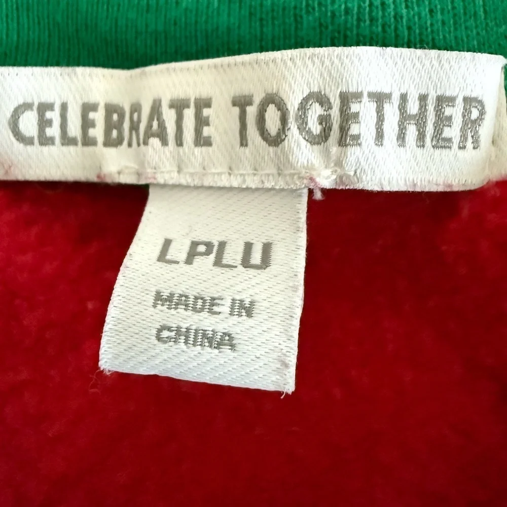 Holiday Festive Red and Green Reindeer Ugly Sweatshirt